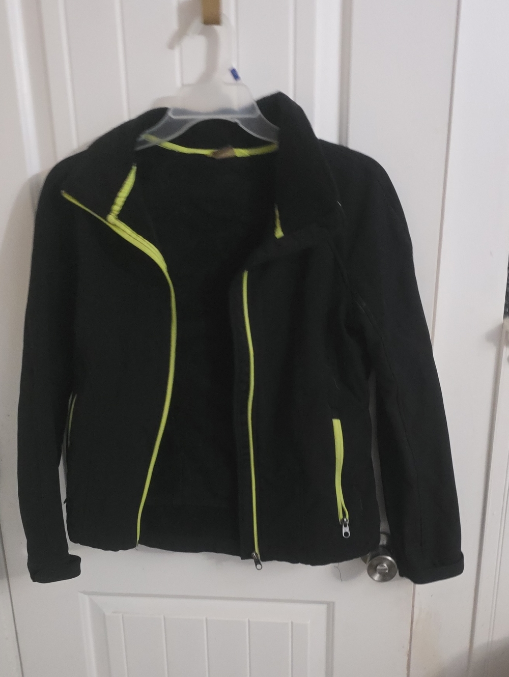 Xersion Black Utility Jacket with Neon Yellow Accents